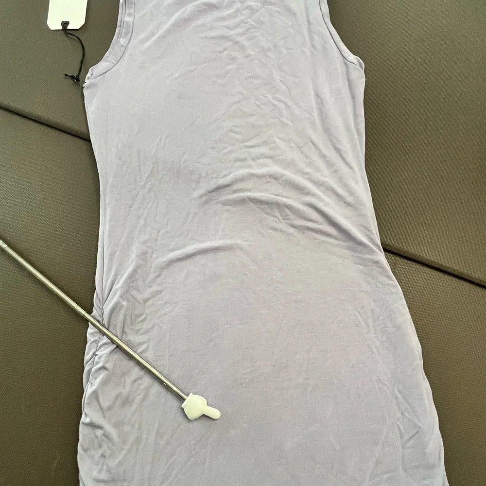 Leith Dress Fitted Ruched Small Lilac Purple Bodycon NWT Sleeveless Stretch‎